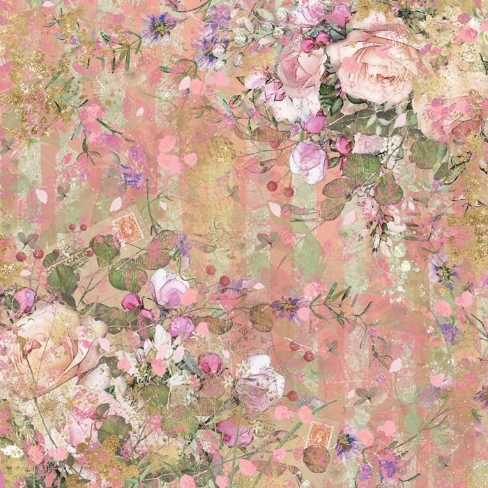 NGA-VR-PAD12 Nature's Garden Vintage Rose 12" x 12" Paper Pad