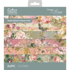 NGA-VR-VELPAD8 Nature's Garden Vintage Rose 8" x 8" Vellum Pad