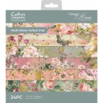 NGA-VR-VELPAD8 Nature's Garden Vintage Rose 8" x 8" Vellum Pad