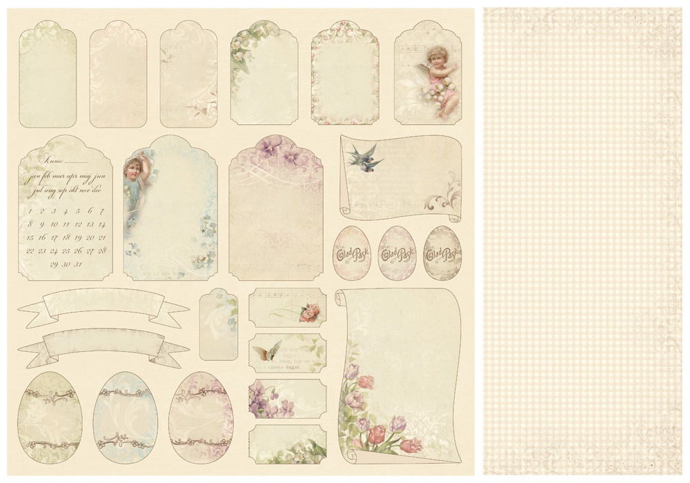 PD1412 Papier dwustronny Tags - Fairytale of Spring