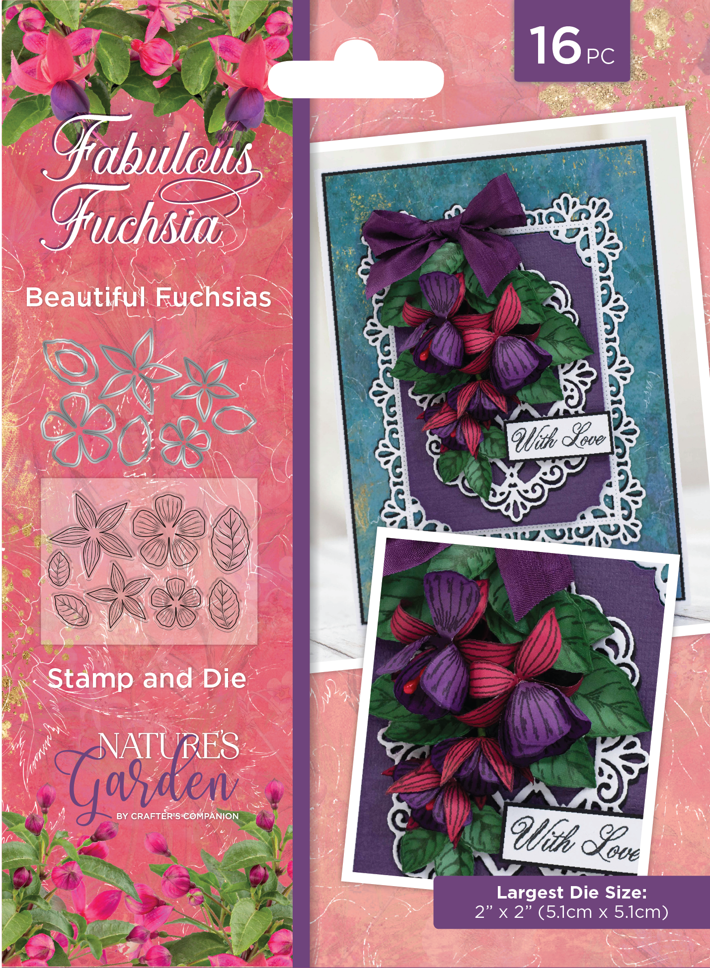 NGA-FF-STD-BFU Nature's Garden Fabulous Fuchsia Stamp & Die - Beautiful Fuchsias