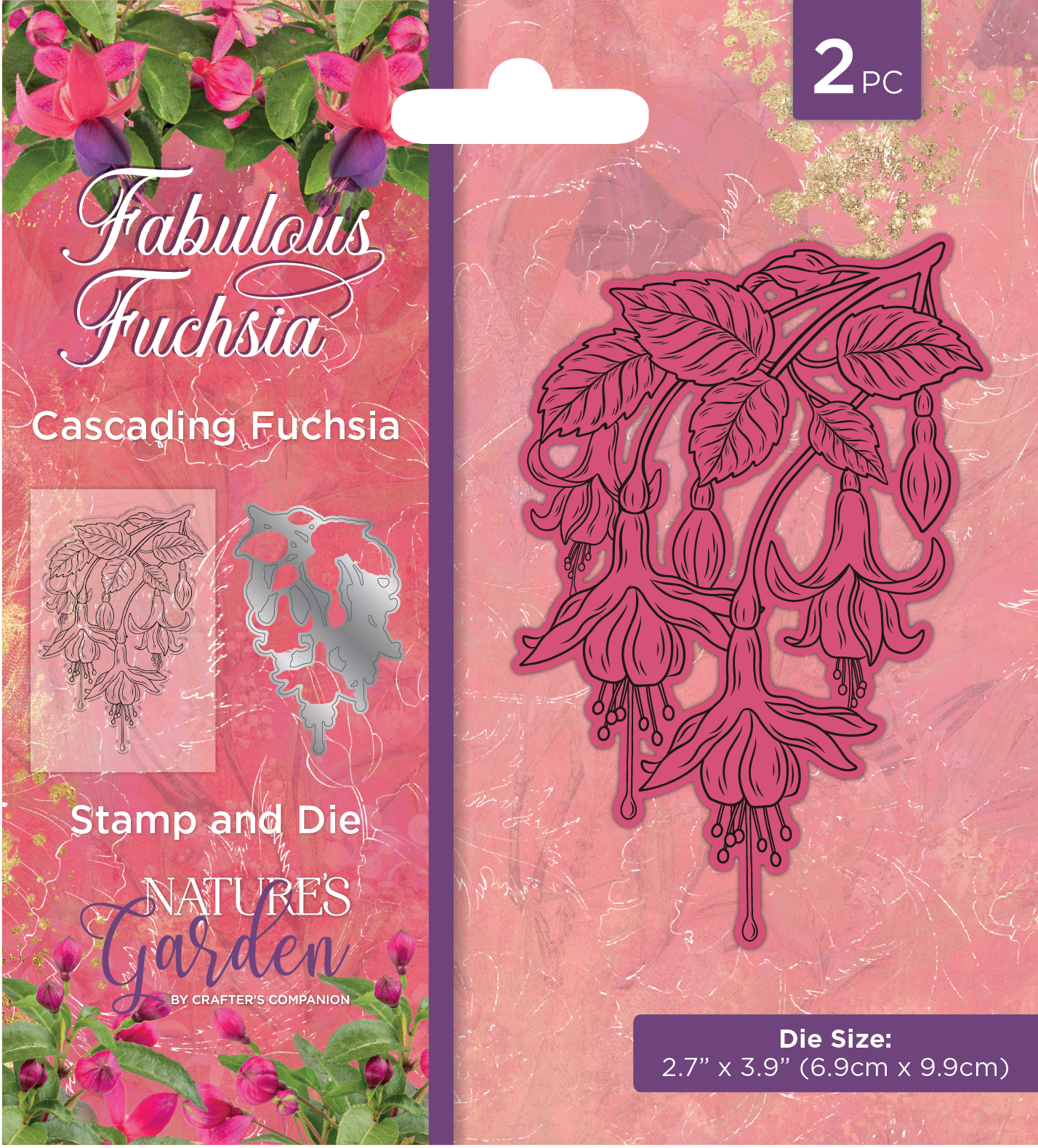 NGA-FF-STD-CAFU Nature's Garden Fabulous Fuchsia Stamp & Die - Cascading Fuchsia