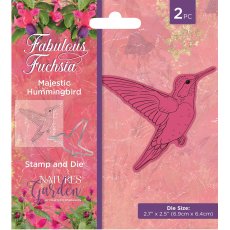 NGA-FF-STD-MHUM  Nature's Garden Fabulous Fuchsia Stamp & Die - Majestic Hummingbird