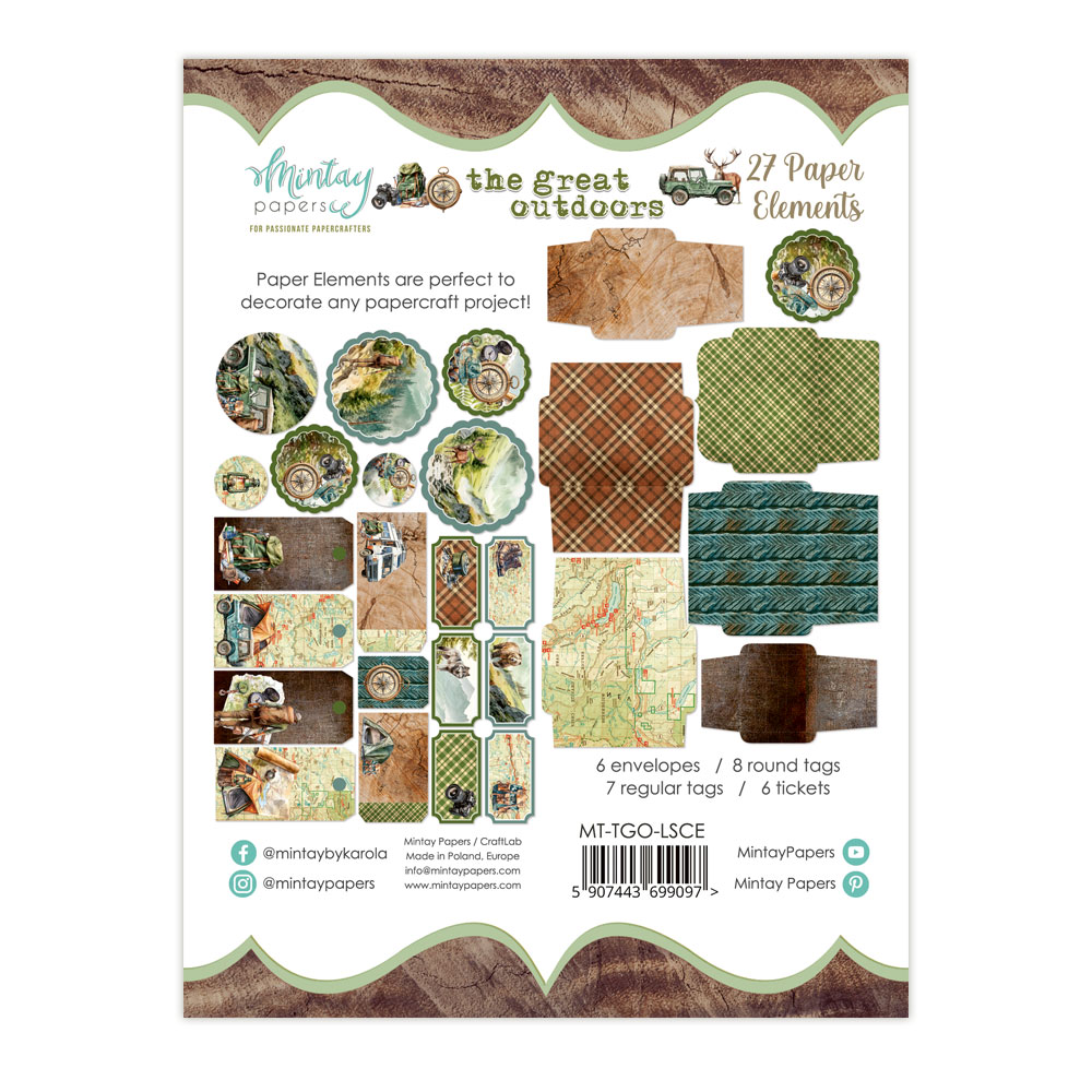 MT-TGO-LSCE ** PRE-SALE ** - THE GREAT OUTDOOR - Paper Envelopes and Tags - MINTAY MINTAY - die cuts