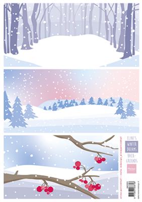 AK0091 A4 one side paper - Marianne Design - Eline's Winter Dreams Backgrounds
