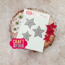CW260  Cutting Die -  Magda's Small Poinsettia - Craft&You Design