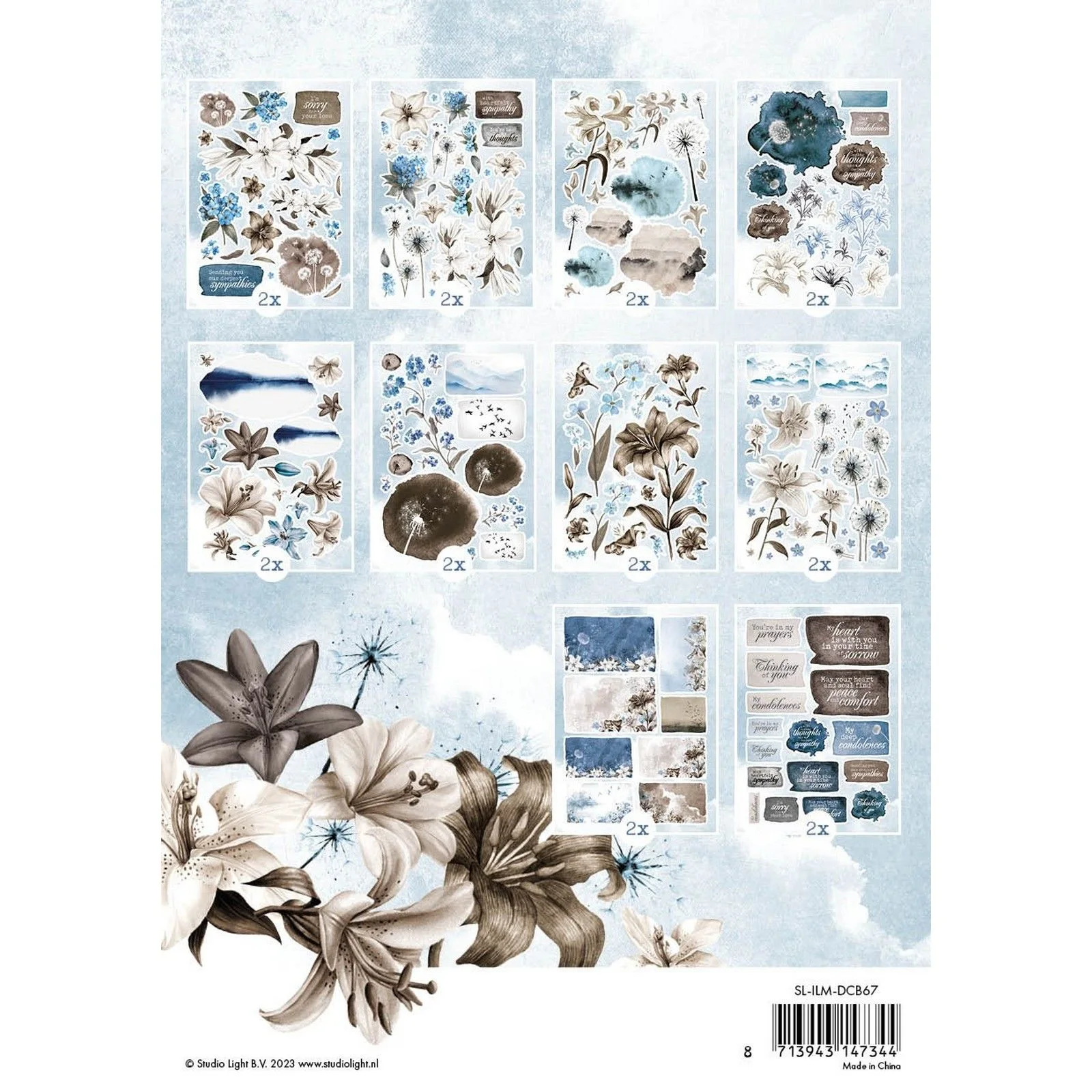 SL-ILM-DCB67 Studio Light • In Loving Memory Die-Cut Block Paper Elements