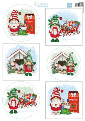 VK9606 A4 one side paper - Marianne Design - Gnomes - North Pole
