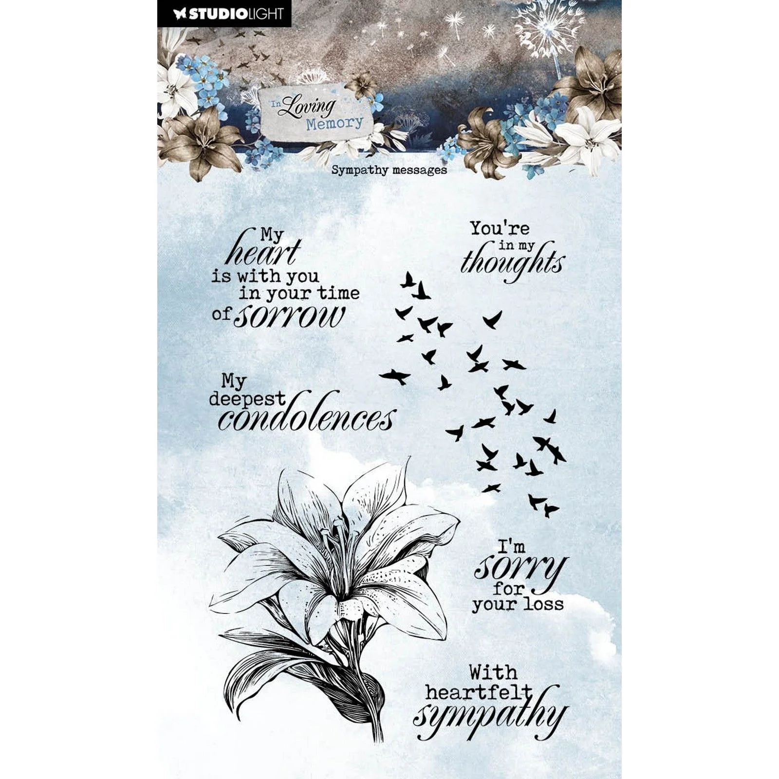 SL-ILM-STAMP560 Studio Light • In Loving Memory Clear Stamp Sympathy Messages