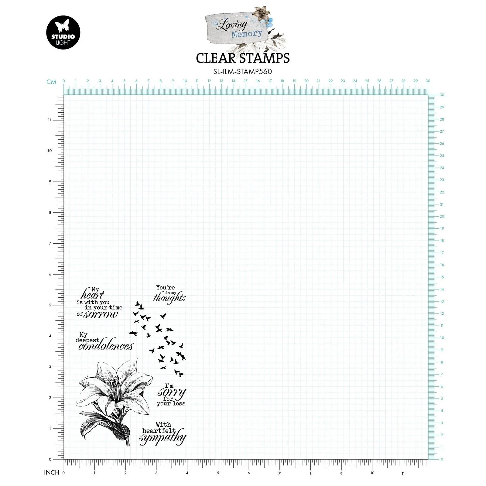 SL-ILM-STAMP560 Studio Light • In Loving Memory Clear Stamp Sympathy Messages
