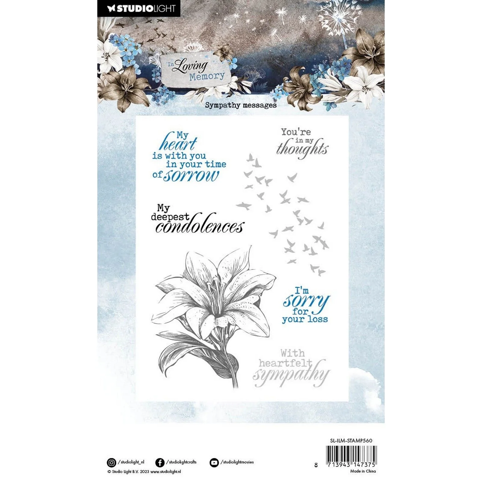 SL-ILM-STAMP560 Studio Light • In Loving Memory Clear Stamp Sympathy Messages
