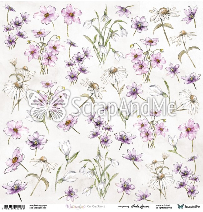 W-15 Watercolors Flowers 1 - ScrapAndMe