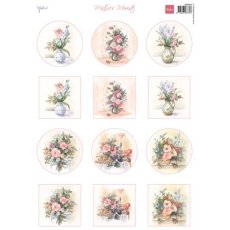MB0209  A4 one side paper - Marianne Design - Mattie's Mini's - Flower bouquets