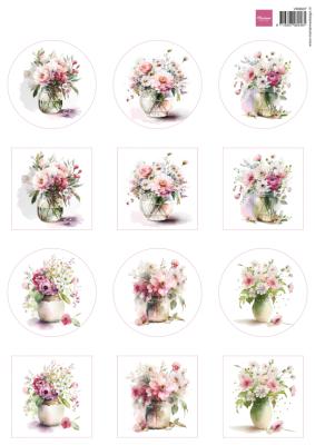 VK9607 A4 one side paper - Marianne Design - Flower Circles