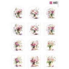 VK9607  A4 one side paper - Marianne Design - Flower Circles