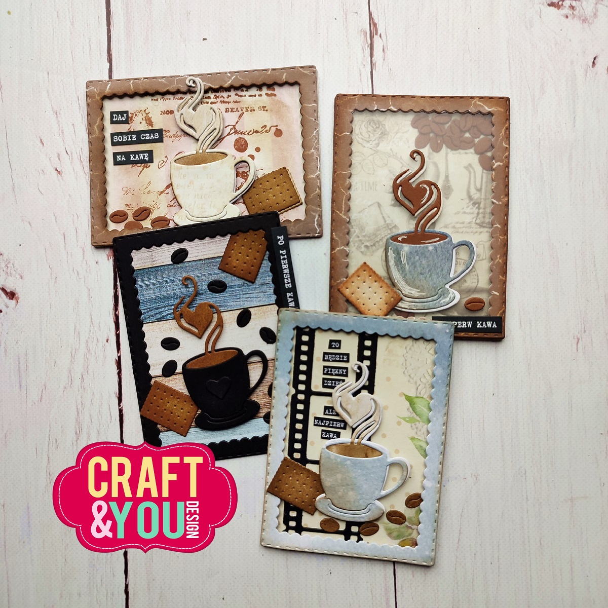 CW262 Cutting Die - ATC Frame with a cup of cofee - Craft&You Design