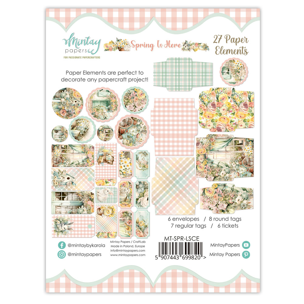 MT-SPR-LSCE Spring is here - Paper Envelopes and Tags - MINTAY MINTAY - die cuts