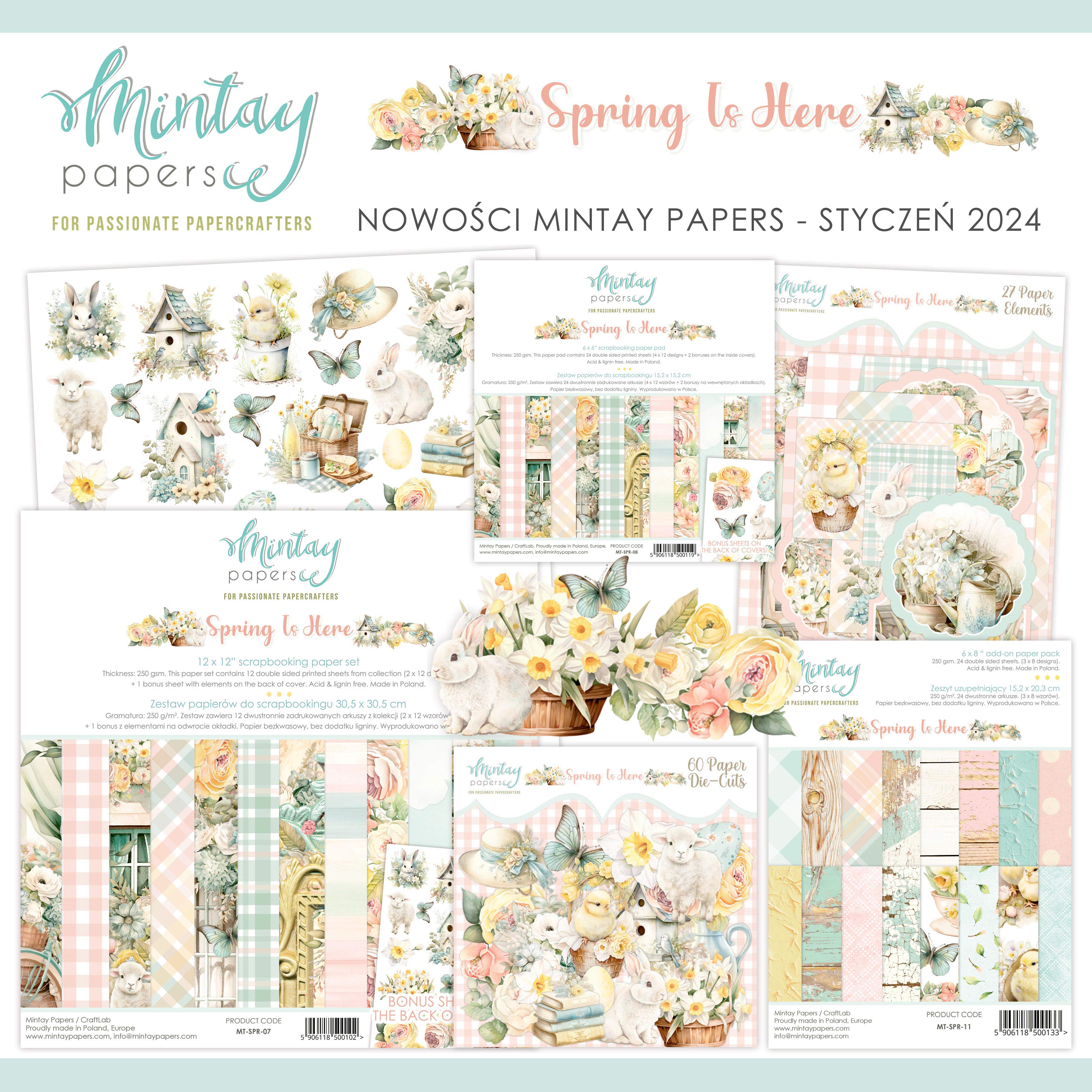 MT-SPR-LSCE Spring is here - Paper Envelopes and Tags - MINTAY MINTAY - die cuts