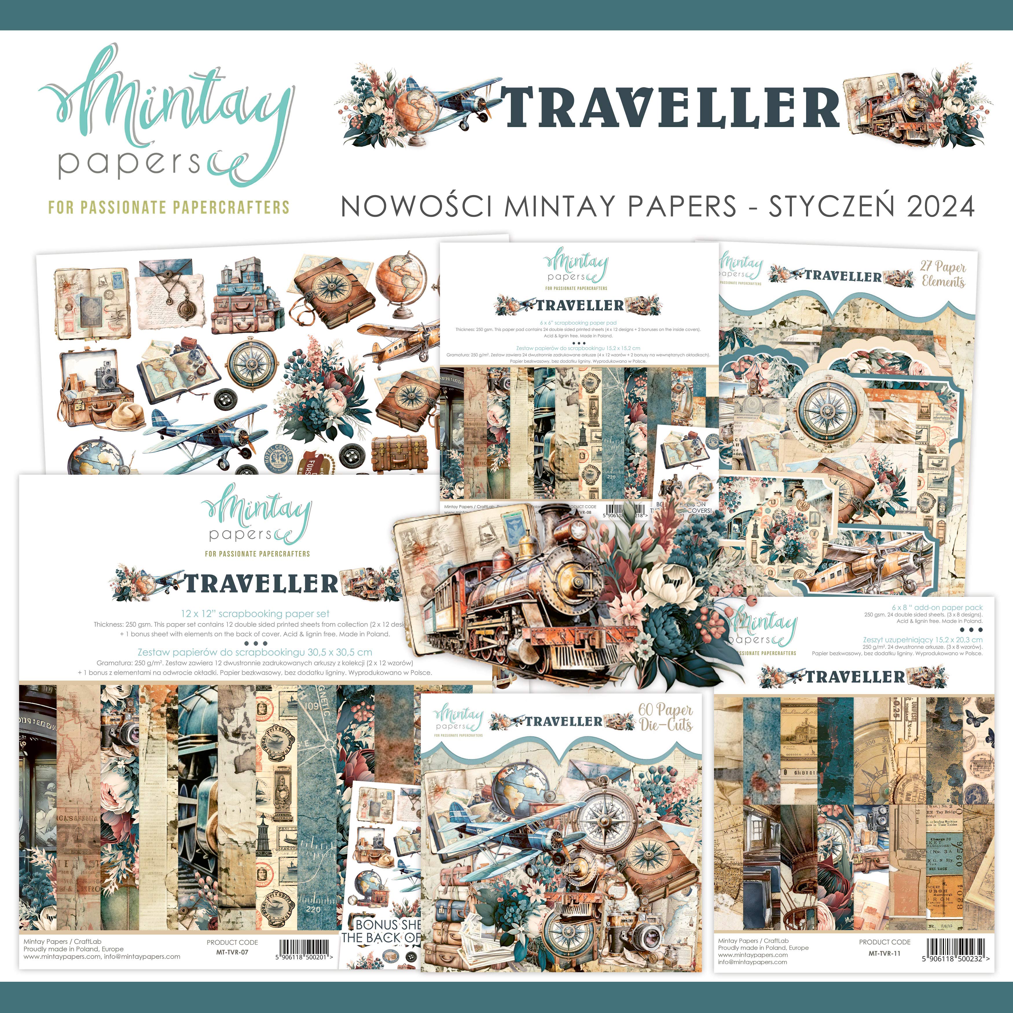 MT-TVR-LSCE Traveller - Paper Envelopes and Tags - MINTAY MINTAY - die cuts