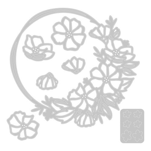 666522 Sizzix • Thinlits Die Set Floral Round 7pcs