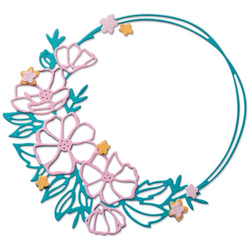 666522 Sizzix • Thinlits Die Set Floral Round 7pcs