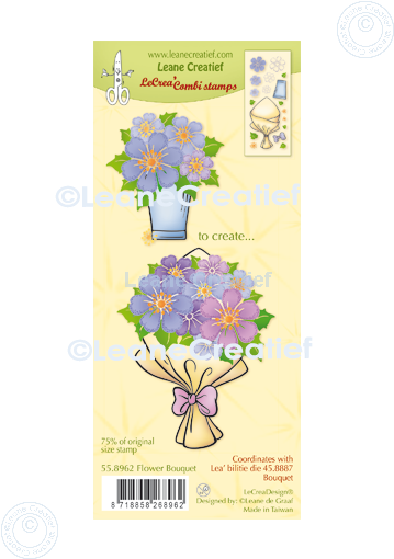 55.8962 Leane Creatief Acrylic Stamp - combi clear stamp Bouquet Flowers