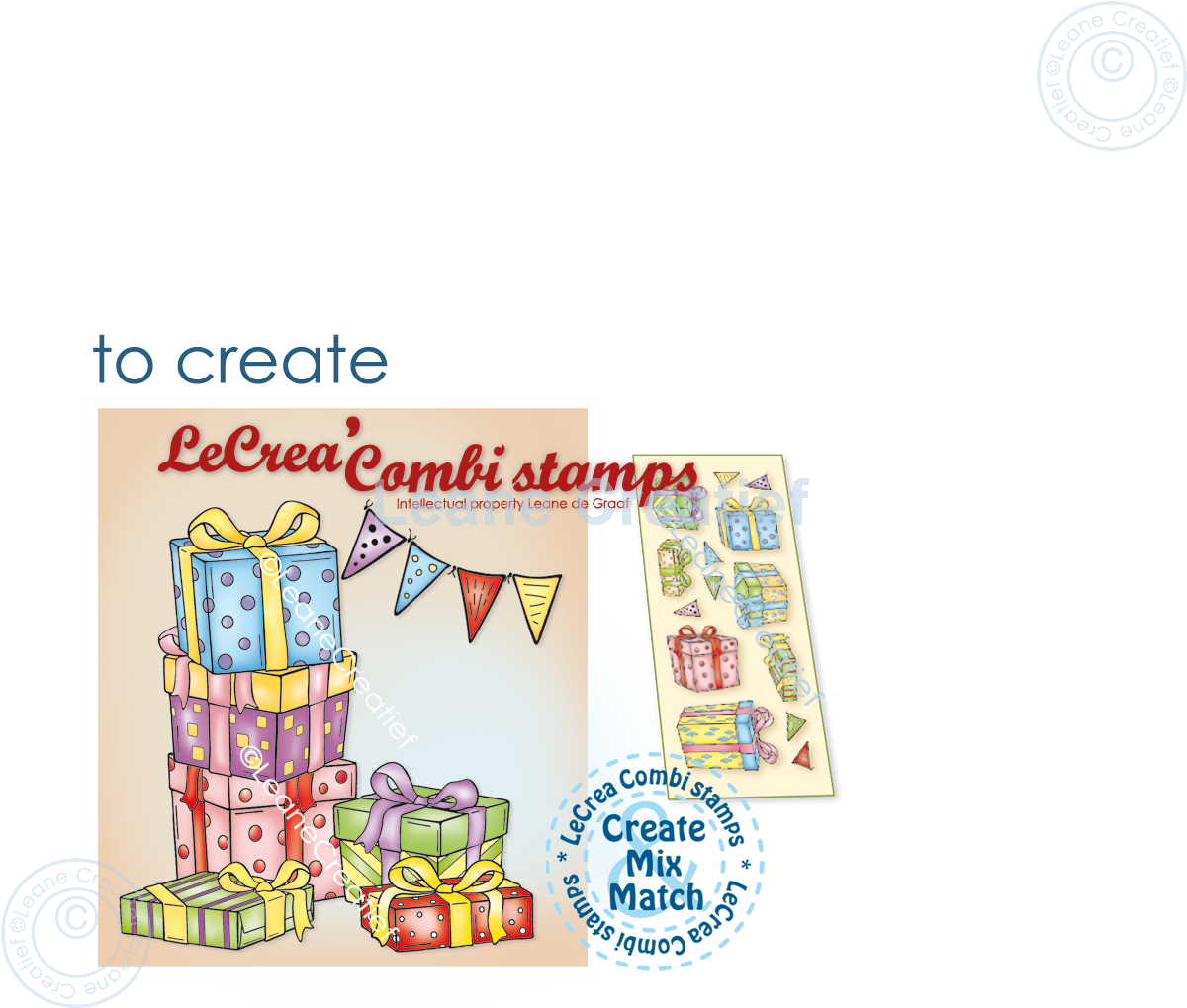 55.8979 Leane Creatief Acrylic Stamp - combi clear stamp Presents