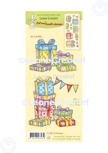 55.8979 Leane Creatief Acrylic Stamp - combi clear stamp Presents