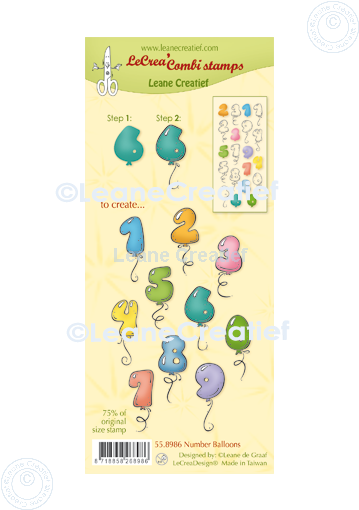 55.8986 Leane Creatief Acrylic Stamp - combi clear stamp Number balloons