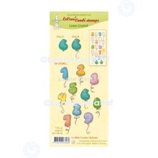 55.8986 Leane Creatief Acrylic Stamp -  combi clear stamp Number balloons