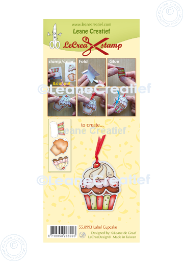 55.8993 Leane Creatief Acrylic Stamp - combi clear stamp Cupcake