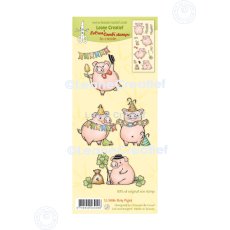 55.9006 Leane Creatief Acrylic Stamp -  combi clear stamp Party Piglet