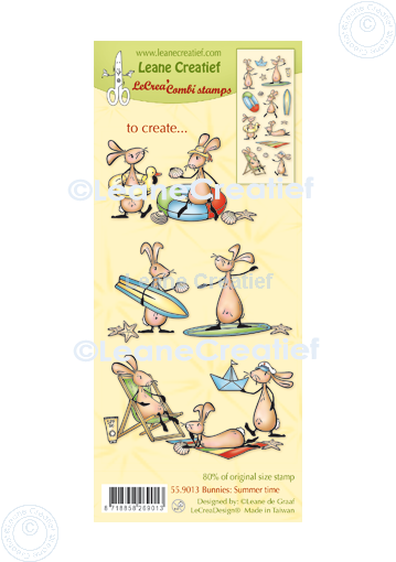 55.9013 Leane Creatief Acrylic Stamp - combi clear stamp Bunnies Summertime