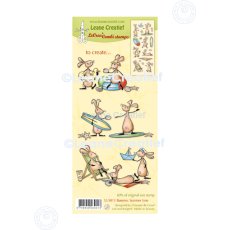 55.9013 Leane Creatief Acrylic Stamp -  combi clear stamp Bunnies Summertime
