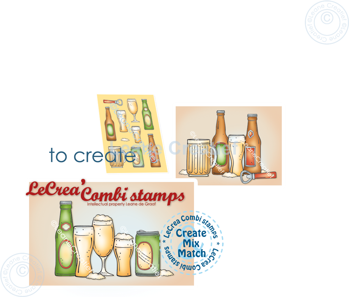55.9037 Leane Creatief Acrylic Stamp - combi clear stamp Beer
