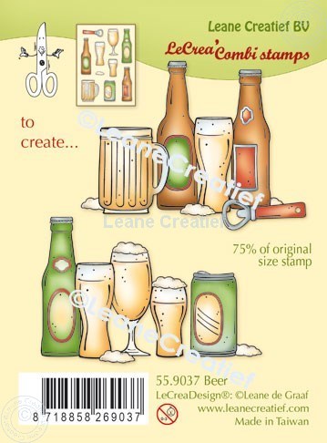 55.9037 Leane Creatief Acrylic Stamp - combi clear stamp Beer