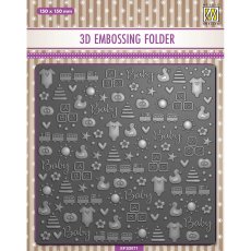 EF3D071 Nellie's Choice • Background 3D Embossing Folder Babythings