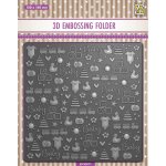 EF3D071 Nellie's Choice • Background 3D Embossing Folder Babythings