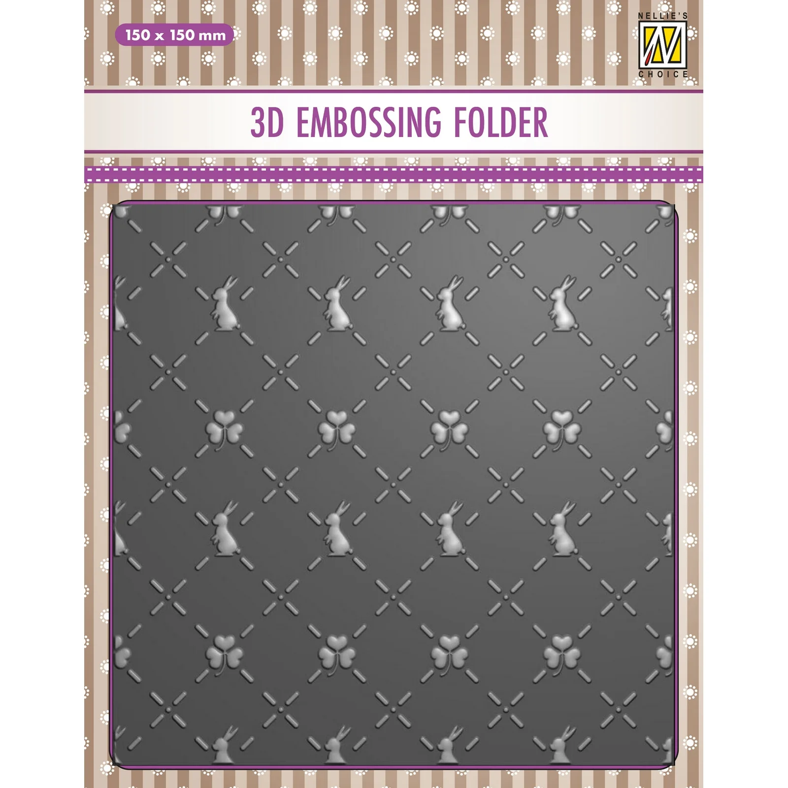 EF3D086 Nellie's Choice • 3D Embossing Folder Bunny's and Clovers
