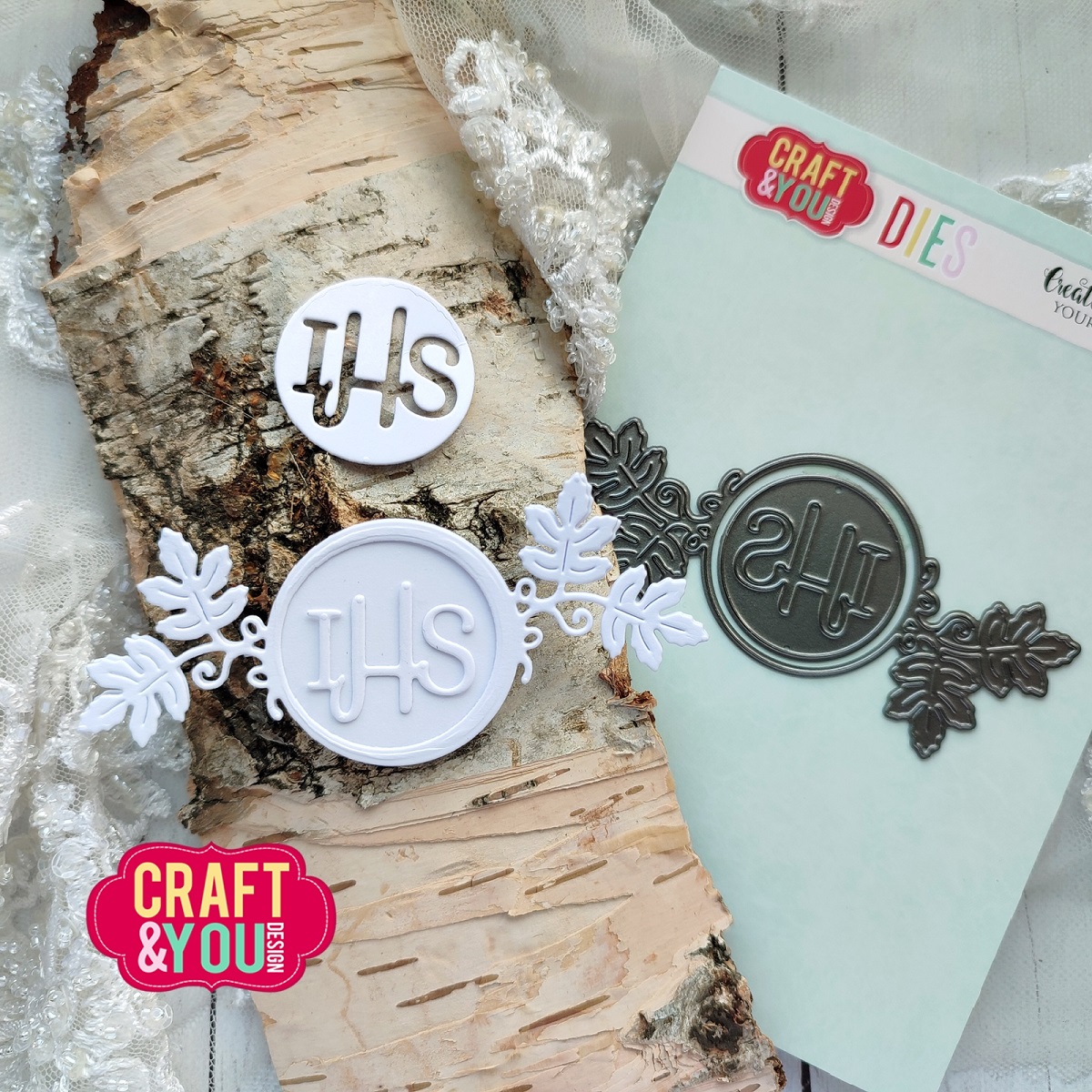 CW276 Cutting Die - IHS and vine branches- Craft&You Design