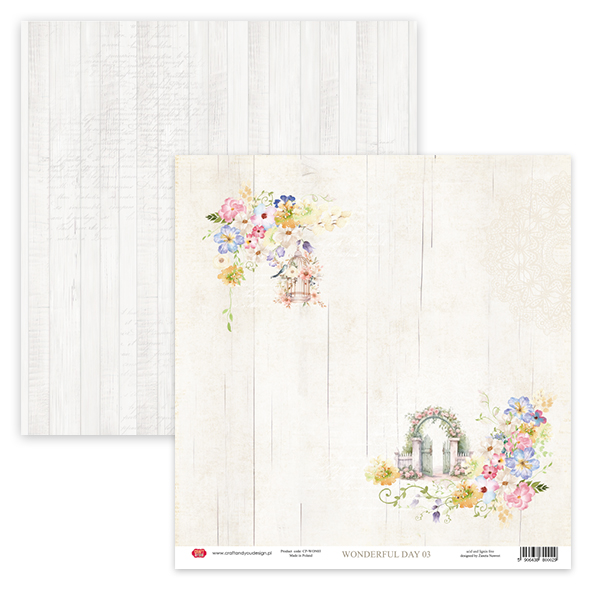 CP-WON03 Double-sided scrapbooking paper Craft & You Design 12x12" Wonderful Day 03