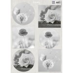VK9608 A4 one side paper - Marianne Design - Serenity Flowers