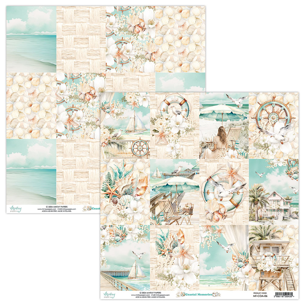 MT-COA-08 COASTAL MEMORIES - paper set 15x15cm