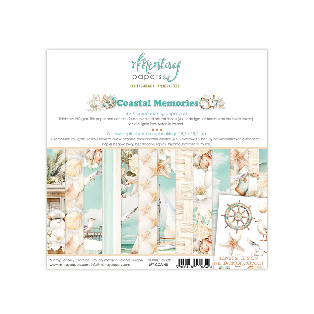 MT-COA-08 COASTAL MEMORIES - paper set 15x15cm