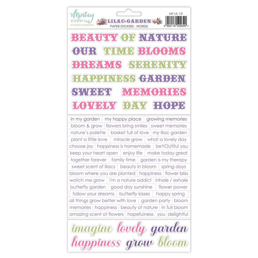 MT-LIL-13 LILAC GARDEN - Paper stickers - words - MINTAY