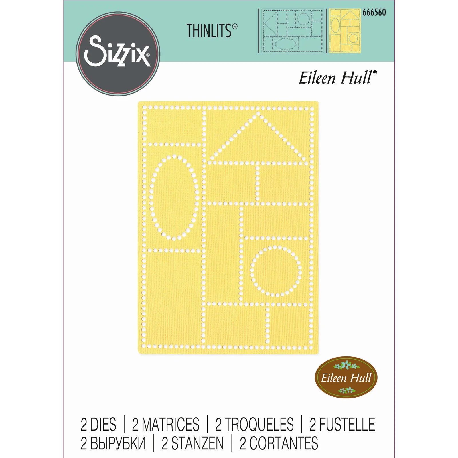 666560 Sizzix • Thinlits Die Set Faux Postage 2pcs