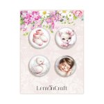 LEM-COTCAN-05   Cotton Candy Girl - Zestaw samoprzylepnych ozdób / buttonów - Lemoncraft