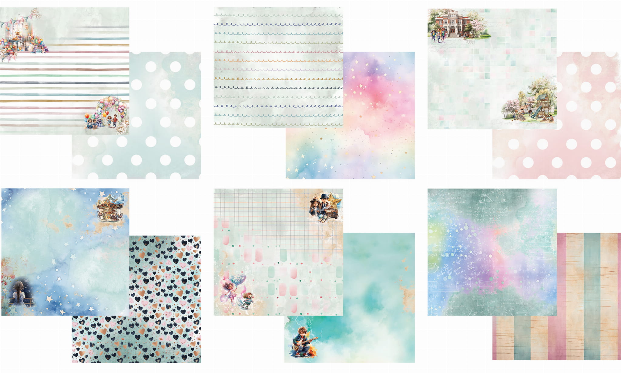 AA-HT-08 Alchemy of Art - 8x8'' - A SET OF PAPERS 20,3x20,3cm - Happy Time