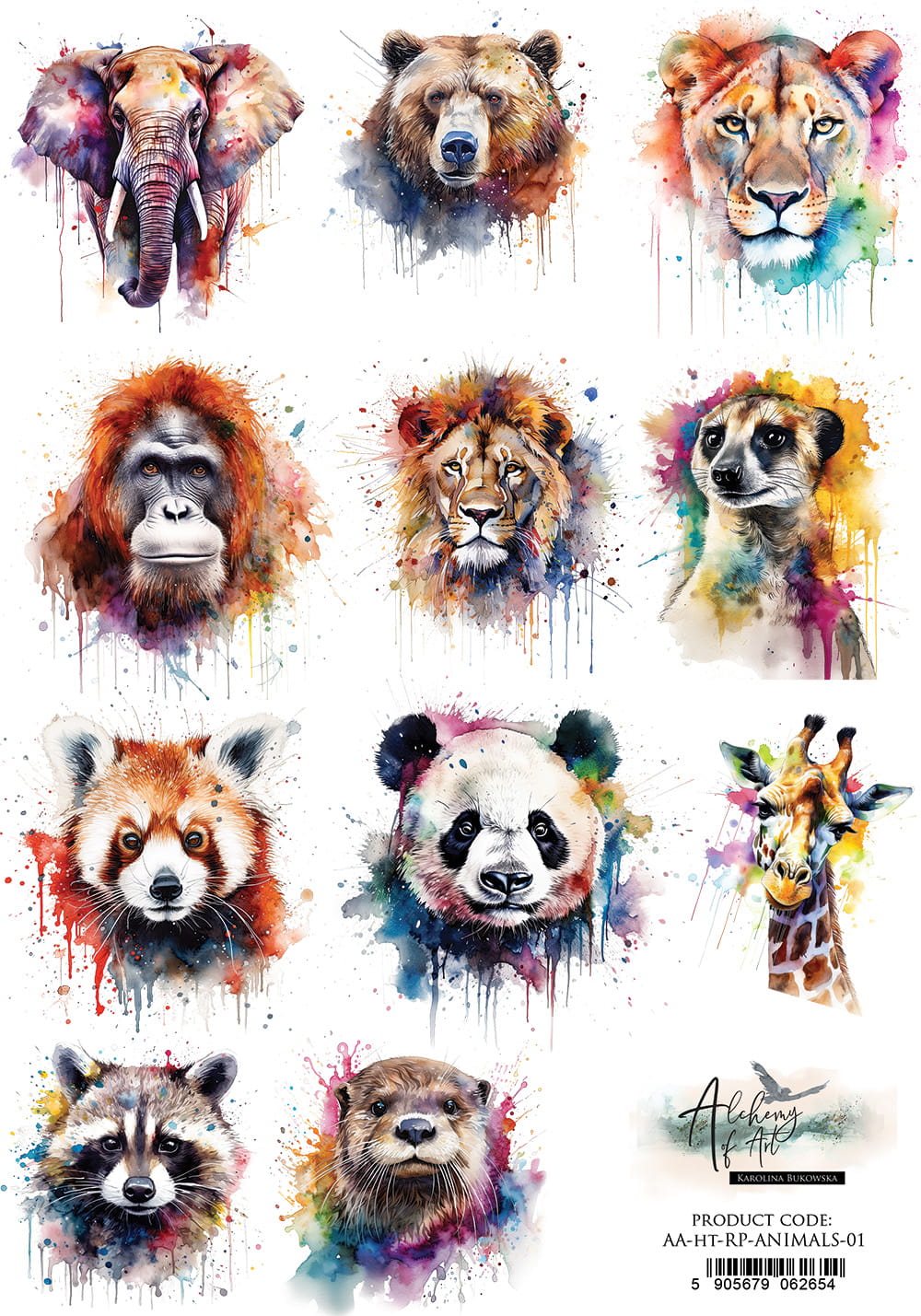 AA-HT-RP-ANIMALS-01 Alchemy of Art Rice paper HAPPY TIME Animals