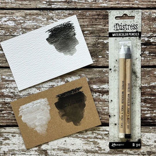 TDH83573 Ranger • Tim Holtz Distress Watercolor Pencil Picket Fence & Black Soot